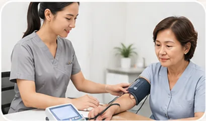 วัดความดันโลหิต และอุณหภูมิ